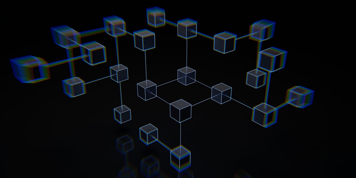 Abstract network topology with interconnected nodes